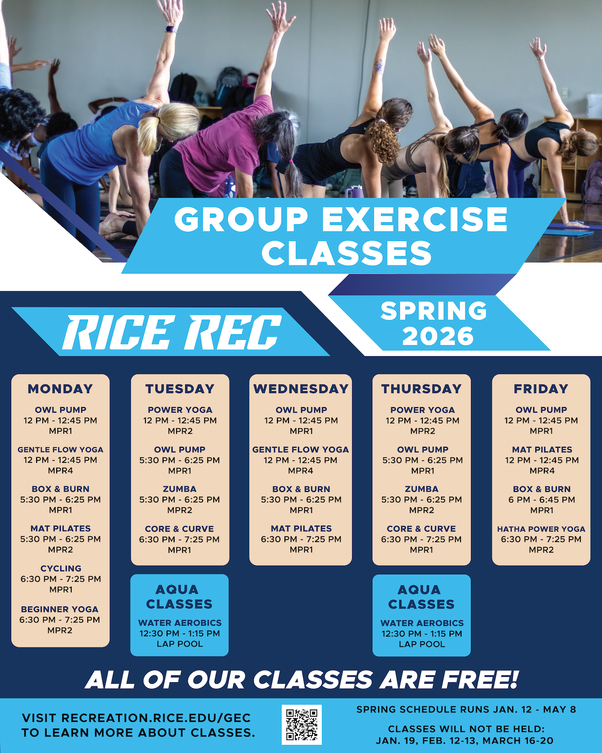 Group Exercise Spring 2026 Schedule